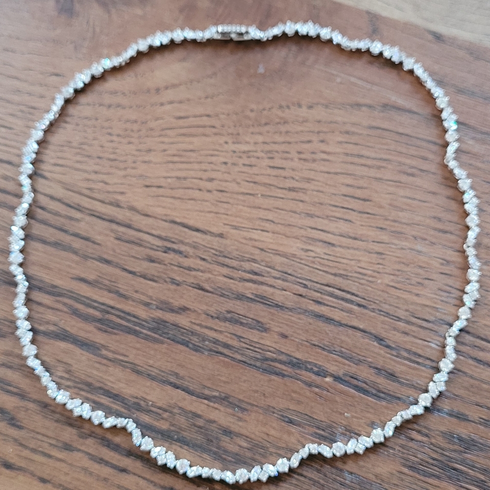 Nadri Silver Crystal Tennis Necklace - Picture 4 of 6